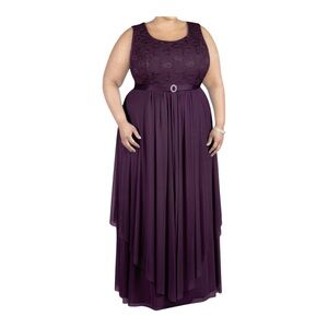R&M Richards Sleeveless Maxi length Formal Gown size 16 Dark Plum